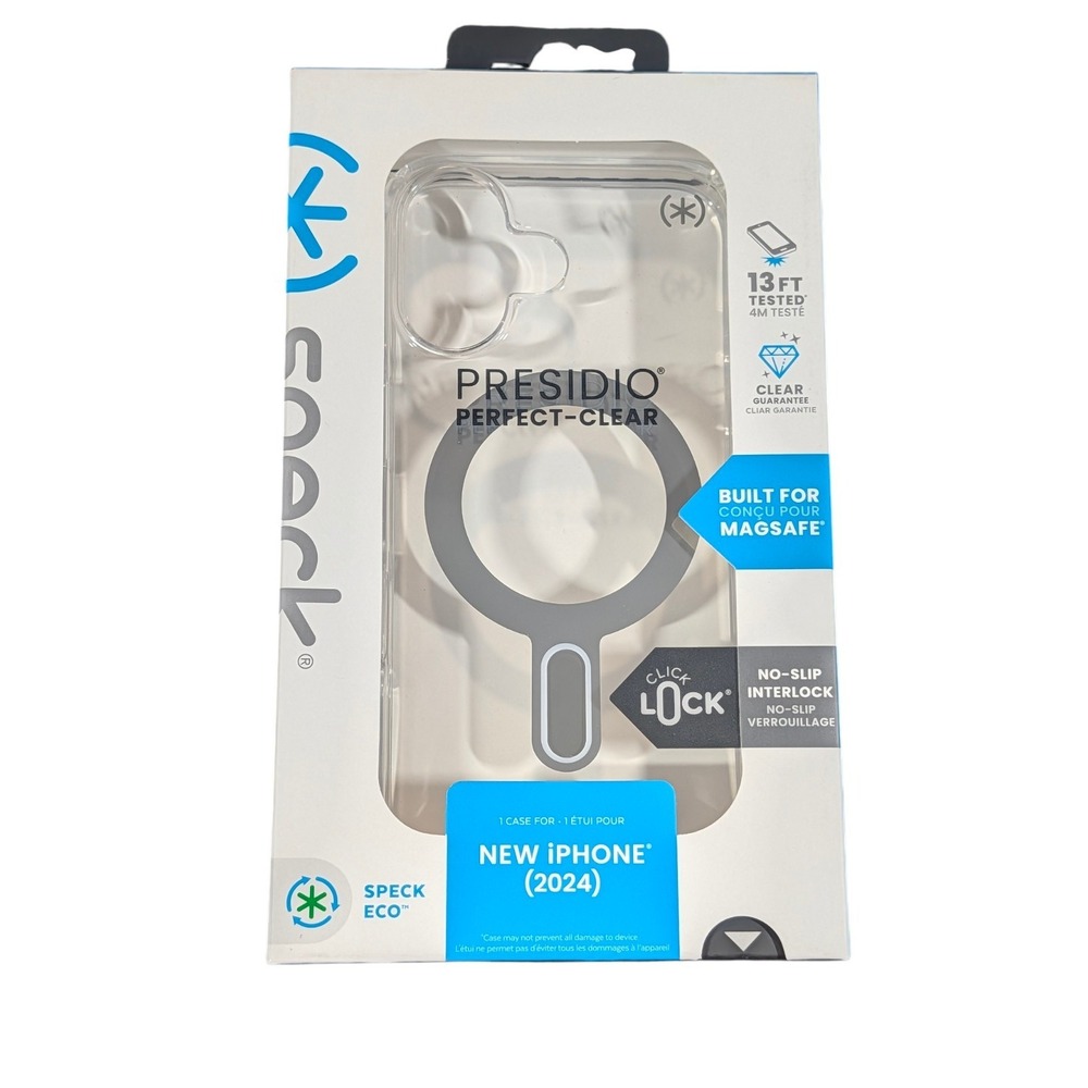 K9-O Speck Presidio Perfect-Clear MagSafe w/ ClickLock Case For Apple iPhone 16